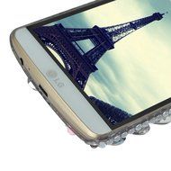 Spritech(TM) Bling Hard Clear Phone Case For LG spirit h440 C70/LG Escape 2/LG Logos,3D Handmade Yellow Silver... N32