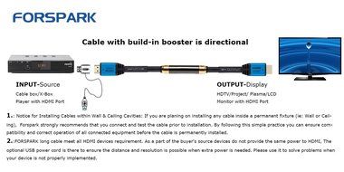 FORSPARK High Speed Ultra HDMI Cable 8ft with Ethernet ,Full HD, Supports 4K, 3D, 1080p Full HD Latest Version... N8