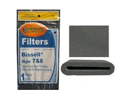 1 Set of Bissell Type or Style 7 / 8 / 14 Foam Vacuum Cleaner Filter 3093, 3290 Kit 1 Upper Tank Filter, 1 Premotor...
