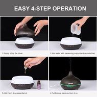 Ledgle Essential Oil Diffuser, 300ml Aroma Humidifier Cool Mist Wood Grain Ultrasonic, 7 Color Changing Mood Lights... N7