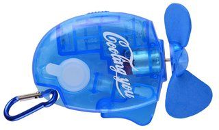 Generic Handheld Mini Water Spray Fan Portable Cool Mist Sport Beach Fan with Hook (Blue) N2