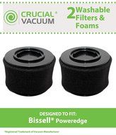 2 Bissell PowerEdge Washable Dust Cup Filter and Outer Foam Fits Bissell PowerEdge Hard Floor Vacuum 81L2, 81L2T...