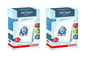 Miele GN AirClean 3D Efficiency Dust Bags for Miele Vacuum, 2-Boxes of 4 Bags &amp; 2 Filters