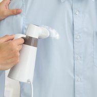 Kazoo Compact Handheld Fabric Steamer, portable mini for travel, Blue N5