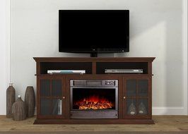 Argo Furniture Alessandra Electric Fireplace, Walnut N17
