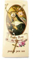 Saint Rita Da Cascia Rosary Pearl White alike Beads Blessed Prayer Medal &amp; Cross N2