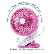 USB Rechargeable Battery Operated Clip On Fan, FLOVEME [ Mini Desk Fan ] Portable Handheld Electric Fan for Baby... N11