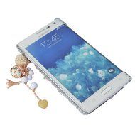 Spritech(TM) Bling Phone Case For Samsung Galaxy Note Edge,3D Handmade Silver Crystal White Flower Butterfly Accessary... N20