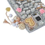 Spritech(TM) Bling Phone Case For Samsung Galaxy Note Edge,3D Handmade Silver Crystal White Flower Butterfly Accessary... N21