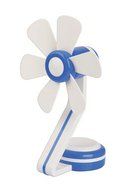 Livion Tc-066 Usb Or Battery Operated Desk Fan, 6", 1 Speed, Blue