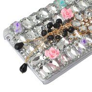 Spritech(TM) Bling Phone Case For Samsung Galaxy Note Edge,3D Handmade Silver Crystal White Flower Butterfly Accessary... N24