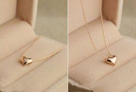 Gold Plated Heart Pendant Bib statement Chain Necklace Fashion Women Jewelry N5