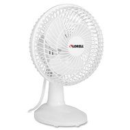 Lorell 49257 Desktop Fan, 6", 2 Speeds, 7"x7-2/3"9-1/16", White