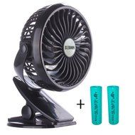 BLUBOON Clip on Fan Battery Operated Fan Portable for Baby Stroller 5" (Blue with Two Battery) N9