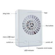 Deli 3 Speeds Portable Multi-functional Mini Rechargeable Fan Powered by 18650 Li-ion Battery (included) &amp; USB... N8
