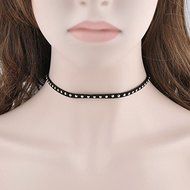 new women Round Rivet leather Punk Choker Gothic Stylish Bracelet Necklace black N5