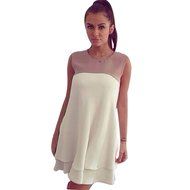 Spritech(TM) Women Girl Summer Sleeveless Tiered Dress Wide Layered Skirt S N3