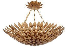 Crystorama 517-GA_CEILING Broche 6-Light Semi-Flush, Antique Gold Finish by Crystorama