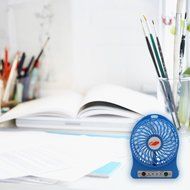 ReFeng Personal Battery Operated Fan Rechargeable with LED Light, Quiet (Green) N16