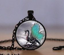Turquoise Wing Dragon Necklace Dragon Pendant Necklace or Dragon Keyring Dragon Jewelry Dragon Pendant Dragon...