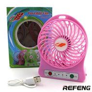 ReFeng Personal Battery Operated Fan Rechargeable with LED Light, Quiet (Green) N17