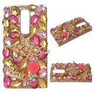Spritech(TM) Bling Clear Phone Case For LG spirit h440 C70/LG Escape 2/LG Logos/LG Spirit 4G LTE,3D Handmade Silver... N21