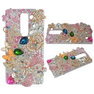 Spritech(TM) Bling Clear Phone Case For LG spirit h440 C70/LG Escape 2/LG Logos/LG Spirit 4G LTE,3D Handmade Silver... N31