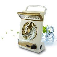 BicycleStore 3 in 1 Multi-function Portable Mini Fan LED Table Lamp Flashlight Solar Light for Home Camping N4