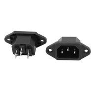 uxcell 4 Pcs AC 250V 10A IEC 320 C14 Panel Mount Plug Adapter Power Connector Socket