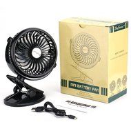 SkyGenius Battery Operated Clip on Mini Desk Fan, Black N9