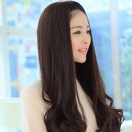 Spritech(TM) New Stylish Realistic Half Head Wig Natural Black Long Wavy Curly Hair Wig Fiber Synthetic Women... N3