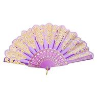 Chinese Foldable Trim Hand Fan Wing Chun Dancing Fan - Purple N3