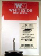 Whiteside Router Bits SC28A Flush Trim Bit with Double End Solid Carbide 1/4-Inch Cutting Length by Whiteside...