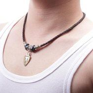 GDE Men's Necklace Men Necklace Men Jewelry Necklace Male Models Leather Cord the Retro Pendant Fashion Necklace... N2