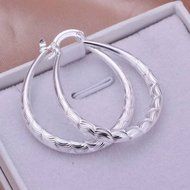 Hot Women's 925 Sterling Silver Fashion Twinkle Round Hoop Dangle Earrings N3