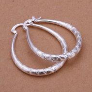 Hot Women's 925 Sterling Silver Fashion Twinkle Round Hoop Dangle Earrings N4