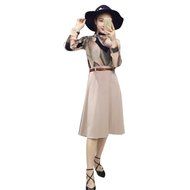 Spritech(TM) Spring Summer Women Girl Fashion Long Sleeve Dress Printing Flower OL Style Midi Skirt Suit With... N6