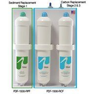 Pelican Water PDF-1500-RCF Dual Stage Carbon Replacement for Undercounter Drinking Water Filter, White by Pelican...