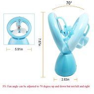 EMDMAK Mini Desk Fan USB Misting Cooling Rechargable Fan for Home Office and Travel (Blue) N4