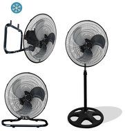 Premium Large High Velocity Industrial Floor Fan 18" Floor Stand Mount Oscillating - Cool Black &amp; Silver N2