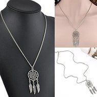 Vintage Women Dream Catcher Feather Pendant long Chain Sweater Necklace Jewelry N6