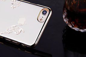 iPhone 7 Case,iPhone7 Case,ikasus Mini Love Heart Glitter Bling Crystal Rhinestone Diamonds Clear Rubber Golden... N73
