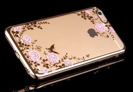 iPhone 7 Case,iPhone7 Case,ikasus Mini Love Heart Glitter Bling Crystal Rhinestone Diamonds Clear Rubber Golden... N76