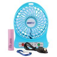 innobay 4-inch Personal Battery Operated Fan Rechargeable with LED Light, Quiet (Black) N11