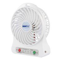 innobay 4-inch Personal Battery Operated Fan Rechargeable with LED Light, Quiet (Black) N14