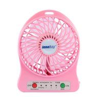 innobay 4-inch Personal Battery Operated Fan Rechargeable with LED Light, Quiet (Black) N15