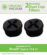 2 Bissell Style 9, 10, 12 Washable &amp; Reusable Replacement HEPA Filters with Foam Filter Set, Replaces Part # 32065... N2