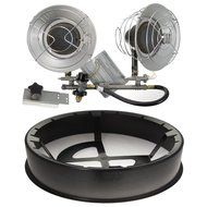 Double Burner Propane Tank Top Mr. Heater + Tankfoot Base Radiant Outdoor SRC30T N2