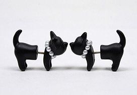 Punk Cool Simple Stereoscopic Cat Kitten Impalement Ear Stud Pretty Cute Earring N4