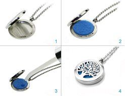 Stylish Diffuser Necklace with Gift Box - Exqline Essential Oil Diffuser Necklace Pendant Locket Gorgeous Aromatherapy... N5